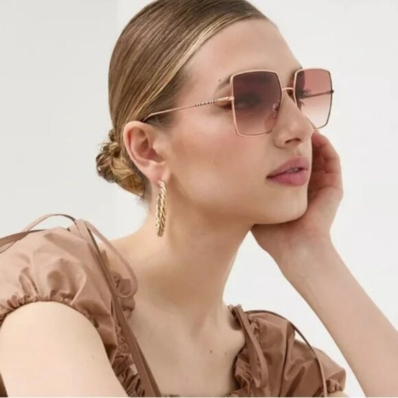 NEW Burberry BE3133 DAPHNE 133713 Gold Pink Gradient Square Women Sungla… - Picture 11 of 11